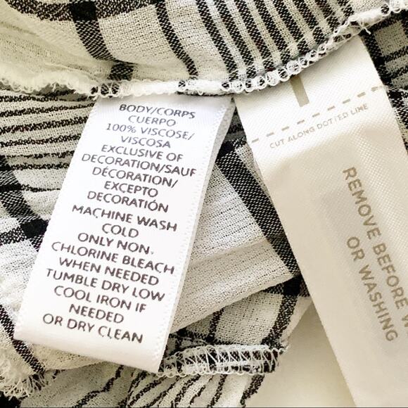 Ann Taylor LOFT Top Blouse Plaid Lace Off-The-Shoulder Top Blouse Size Medium - Picture 5 of 12